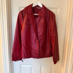 Newport News Vintage Vibrant Red Leather Jacket